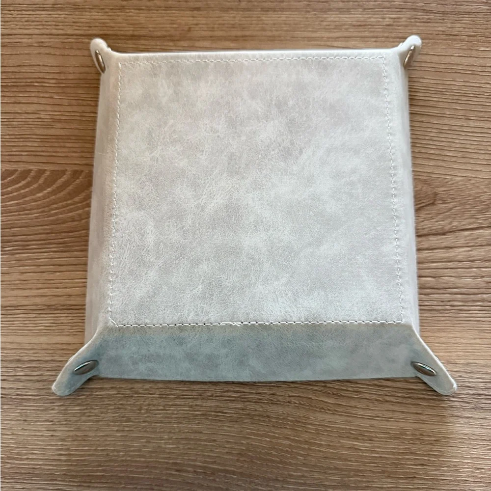 HANDMADE FASHION Foldable PU Leather Accessory Tray With Snap Closure